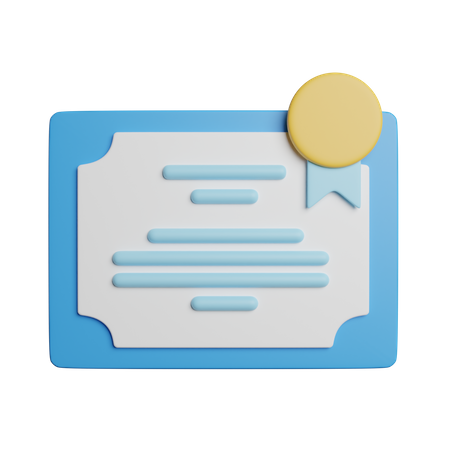 Certificat  3D Icon