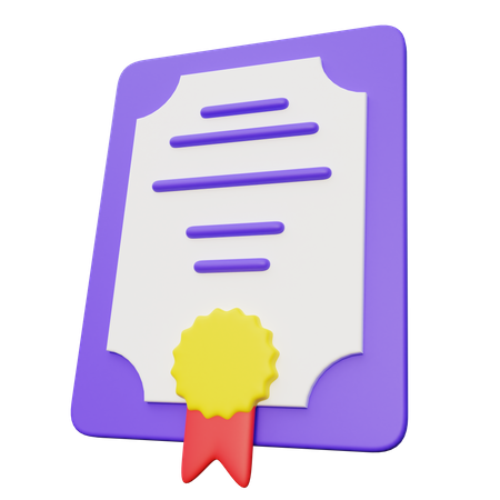 Certificat  3D Icon