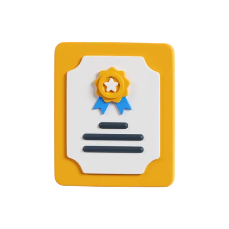 Certificat  3D Icon
