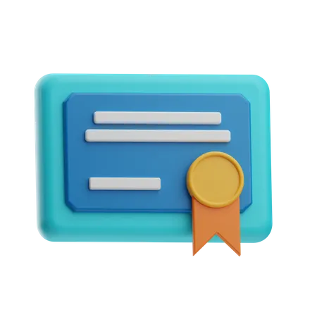 Certificat  3D Icon