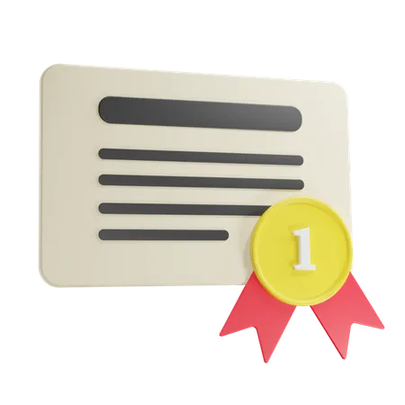 Certificat  3D Icon