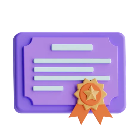 Certificat  3D Icon