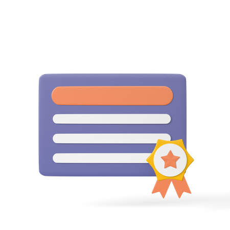 Certificat  3D Icon