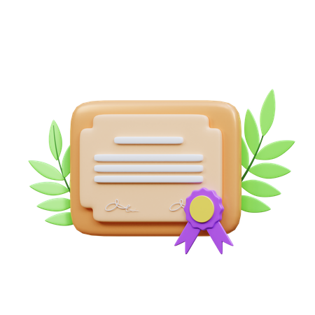 Certificat  3D Icon