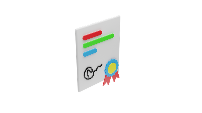 Certificat  3D Icon