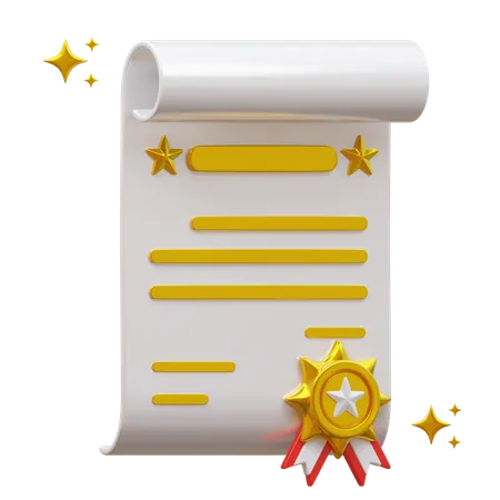 Certificat  3D Icon