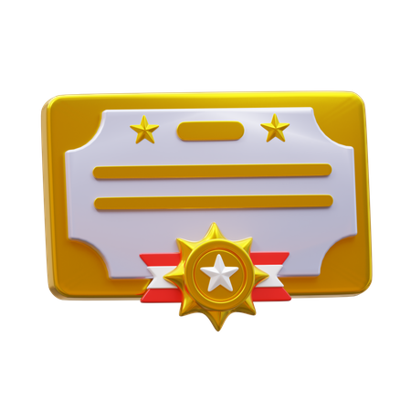 Certificat  3D Icon