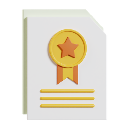 Certificat  3D Icon