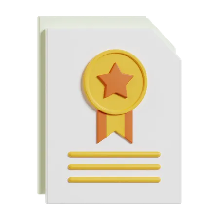 Certificat  3D Icon