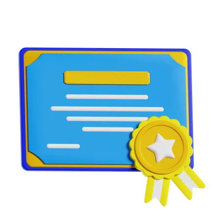 Certificat  3D Icon