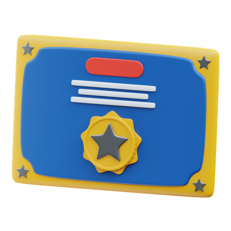 Certificat  3D Icon