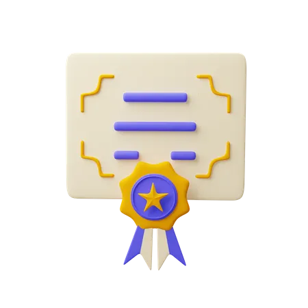 Certificat  3D Icon