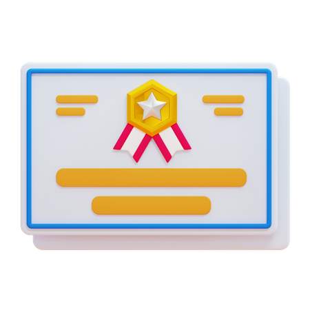 Certificat  3D Icon