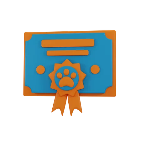 Certificat d'animal de compagnie  3D Icon