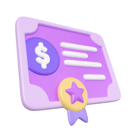 Certificat bancaire  3D Icon