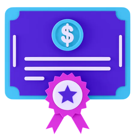 Certificat bancaire  3D Icon
