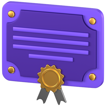 Certificat d'obligation bancaire  3D Icon