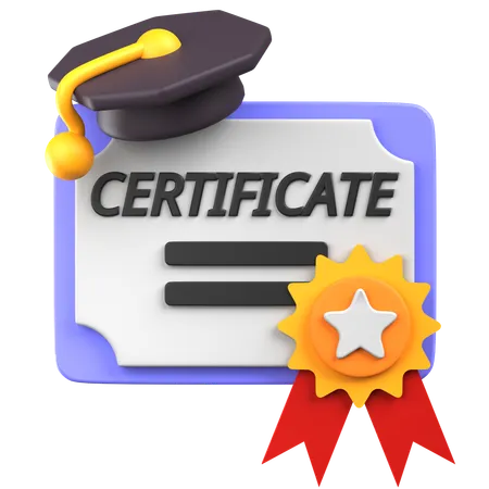 Certificat de fin d'études  3D Icon