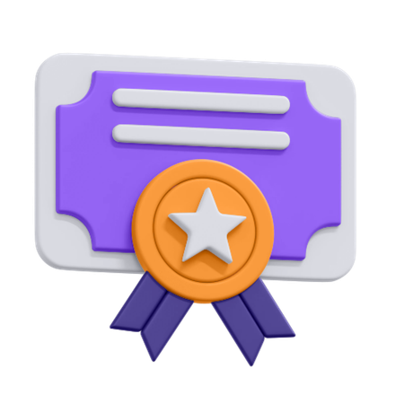 Certificat de fin d'études  3D Icon