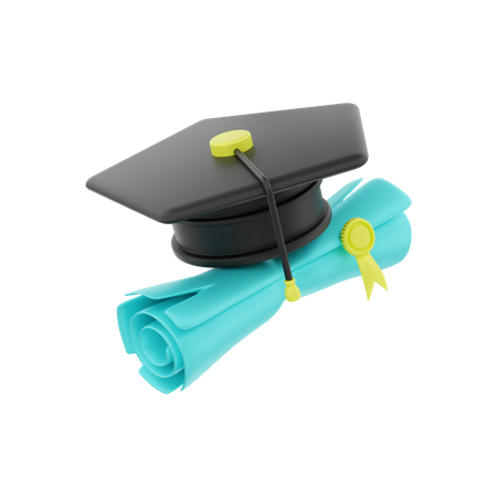 Certificat de fin d'études  3D Illustration