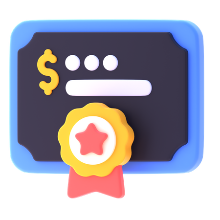 Certificat de finances  3D Icon