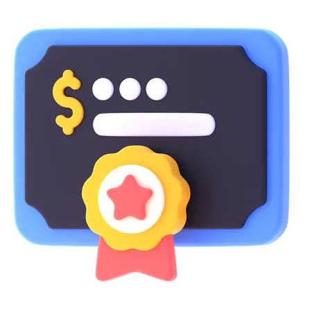 Certificat de finances  3D Icon