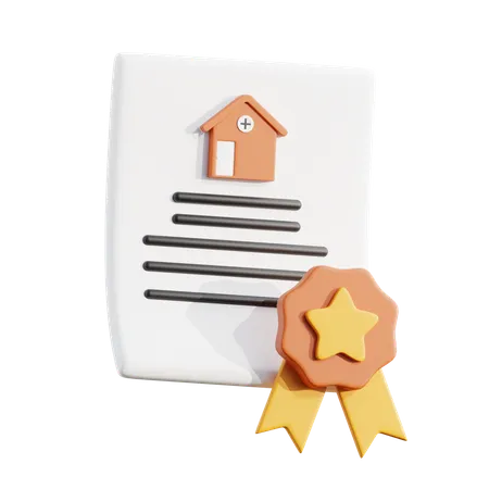 Certificat de maison  3D Icon