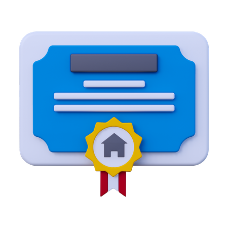 Certificat de maison  3D Icon