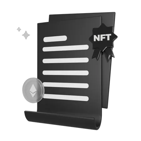 Certificat de propriété nft  3D Icon