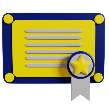 Certificat d'entreprise  3D Icon