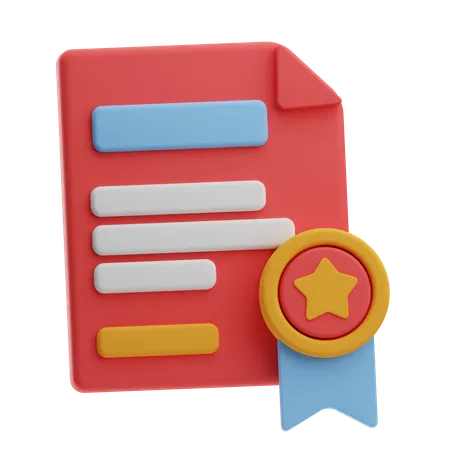 Certificat d'entreprise  3D Icon