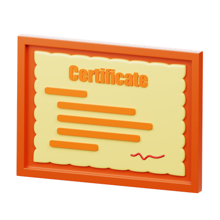 Certificat d'entreprise  3D Icon