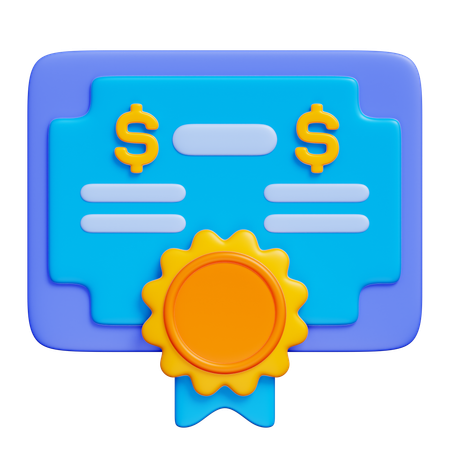 Certificat d'obligation  3D Icon