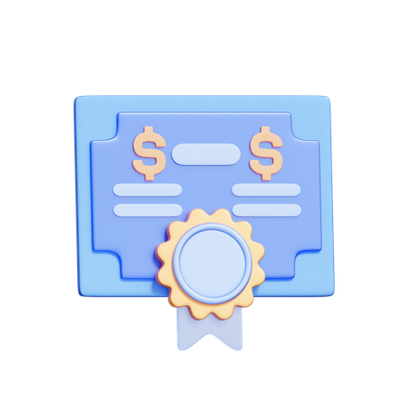 Certificat d'obligation  3D Icon