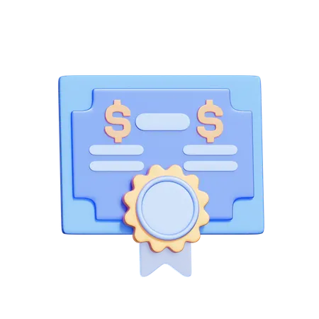 Certificat d'obligation  3D Icon