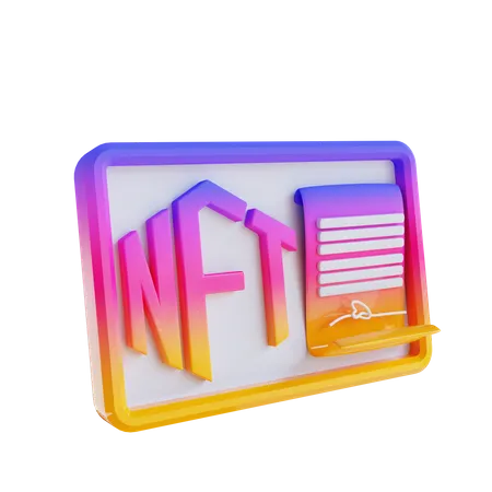 Certificat nft  3D Icon