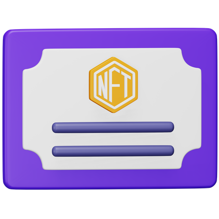 Certificat nft  3D Icon