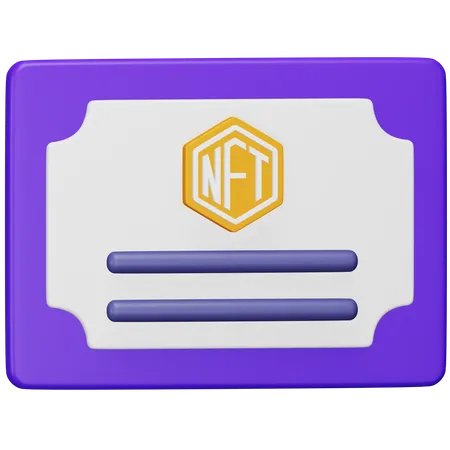 Certificat nft  3D Icon