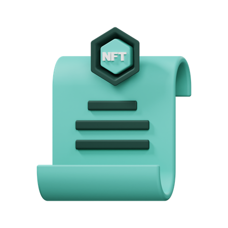 Certificat nft  3D Icon