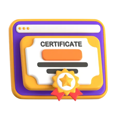 Certificat numérique  3D Icon