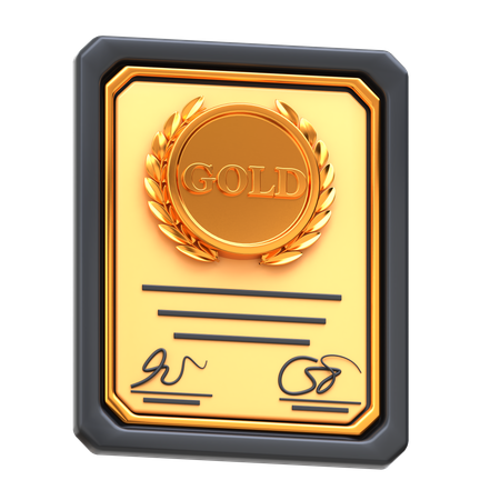 Certificat d'or  3D Icon