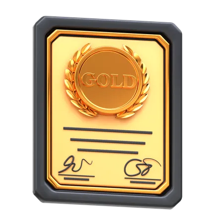 Certificat d'or  3D Icon