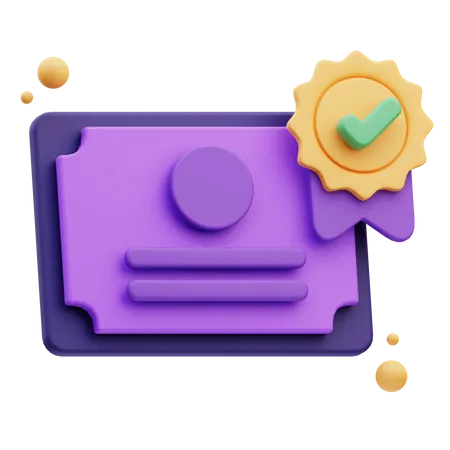 Certificat de qualité  3D Icon