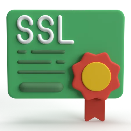 Certificat SSL  3D Icon