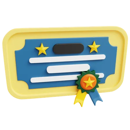 3 D Certificate With Isolated Background 3D Icon