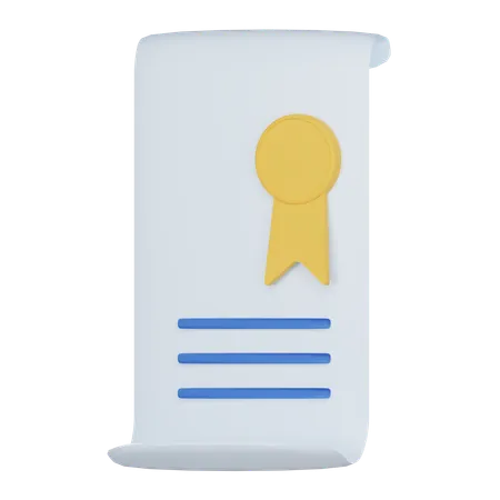 Certificate Document 3 D Icon 3D Icon