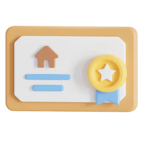 Homeowner Certificate 3D Icon