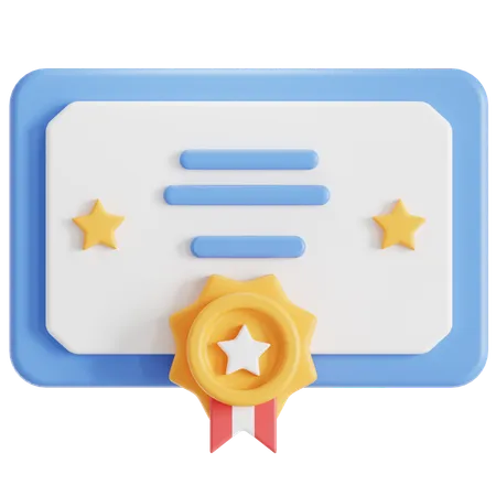 Certificate For Students 3D Icon