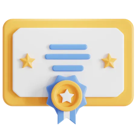 Champion Certificate Design 3D Icon