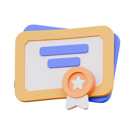 証明書  3D Icon